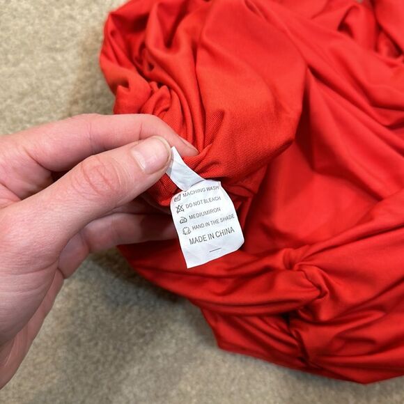 Bodycon Red Cutout Shortsleeve Summer Party Ruched Short Women Dress Size Small - Picture 6 of 6